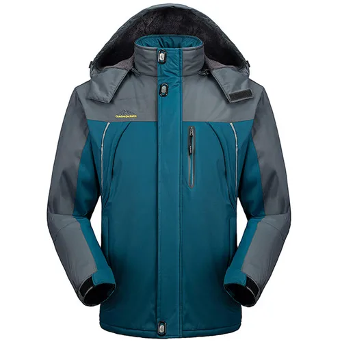 Зимняя мужская куртка PEILOW, размеры 5XL, 6XL, 7XL, 8XL, 9XL, верхняя одежда, Флисовая теплая водонепроницаемая куртка, пальто, парка, Мужская брендовая одежда - Цвет: lake blue
