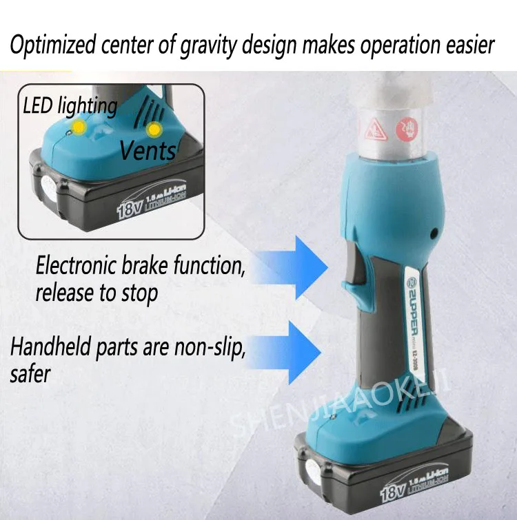 EZ-300B зарядки гидравлический зажим 18 В Электрический клещи для опрессовки меди и алюминия опрессовки Мощность кабель инструмент