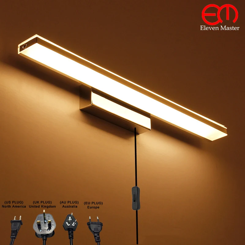 

92cm Modern European with plug mirror cabinet light Bathroom LED Mirror Light AC100~240V Wall Lamp Acrylic wall light RML0015