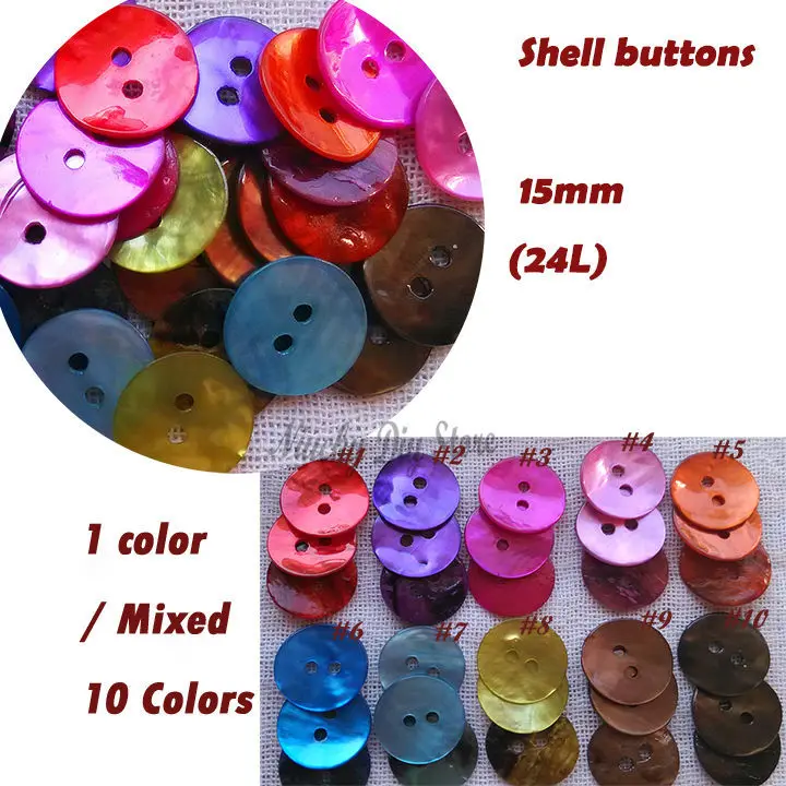 

Sewing supplies 15mm / 11mm colorful Akoya shell buttons natural mother of pearl real shell button loose sewing accessories