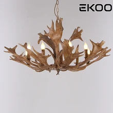 EKOO E12/E14 смола олень Light легкая американская деревенская Люстра для магазина одежды Ресторан гостиная домашний свет