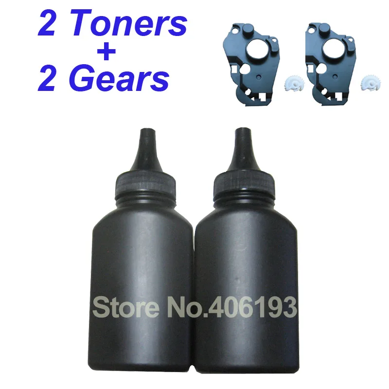 

2 Toners + 2 Gears TN1075 TN-1075 Toner Powder for Brother HL1110 HL1111 HL1112 HL1118 MFC1810 MFC1811 MFC1815 MFC1818