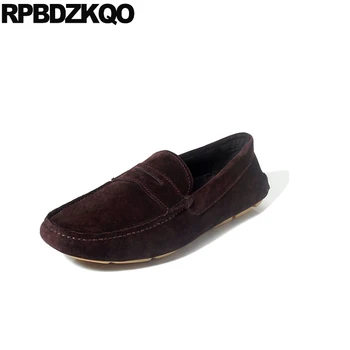 

comfort real leather driving casual flats british style slip on loafers moccasins italian men shoes brands suede soft soled 2018