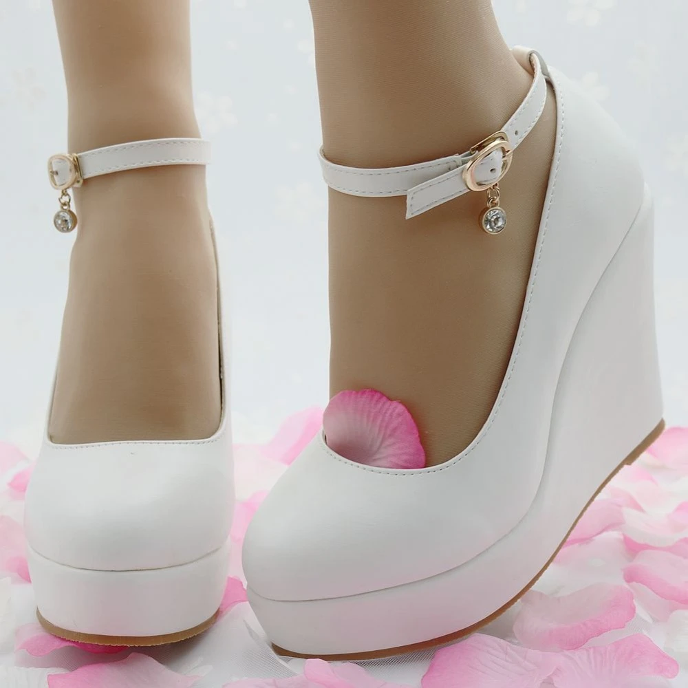 white high wedge shoes