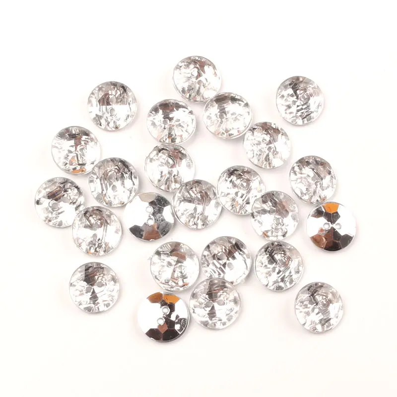 

LF 50Pcs Silver 15mm Round Acrylic Sewing Buttons For Cloth Needlework Flatback Scrapbooking Crafts Decorative Diy Accessories