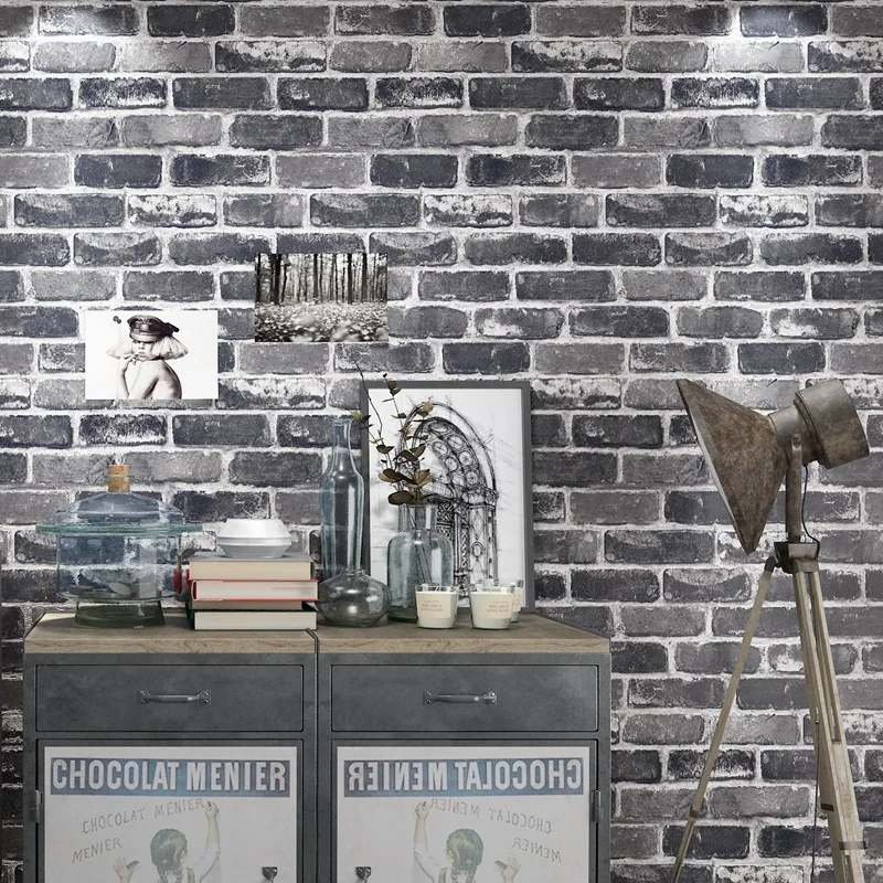 

Retro nostalgic 3D imitation brick wallpaper stylish coffee bar pub restaurant culture stone red brick PVC waterproof wallpaper