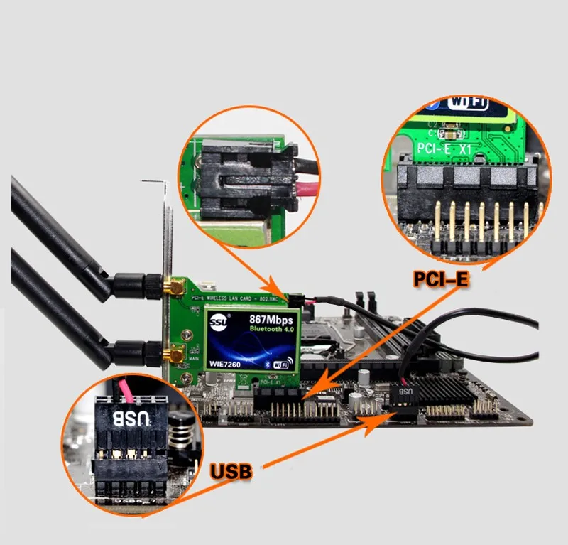 Беспроводной постоянного/переменного 802.11AC Dual Band Bluetooth4.0 PCIe Wi-Fi кард-Чипсет для 7260