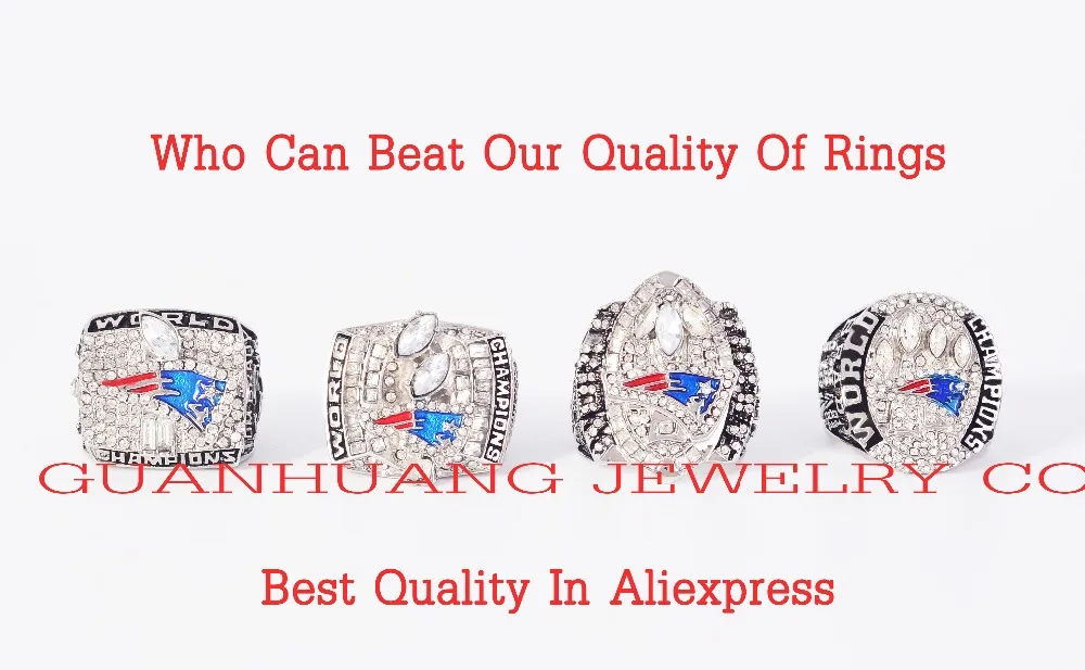 Who Can Beat Our Rings, Super Bowl 4 Years Sets 2001/2003/2004/2014 New England Patriots Championship Ring