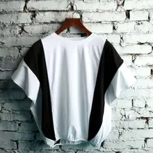 Costumes personality loose plus size batwing shirt o-neck short-sleeve T-shirt two ways zipper costume t-shirt male