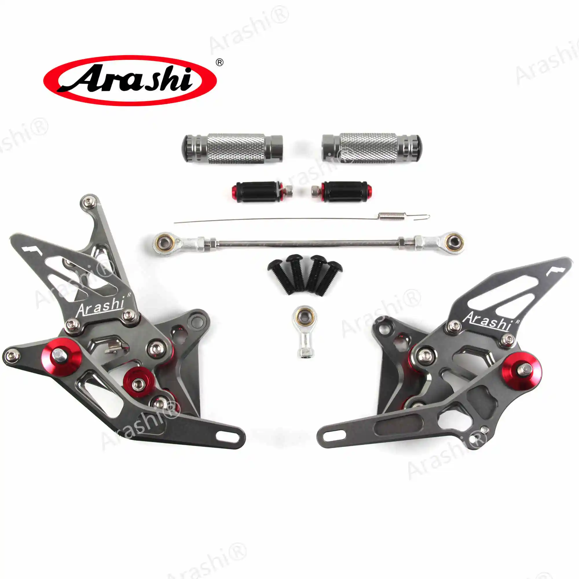 Регулируемые подножки Arashi для SUZUKI GSXR 1300 Hayabusa 2008- CNC Rider Rearset 2009 2010 2011 2012 2013 - Цвет: Gray