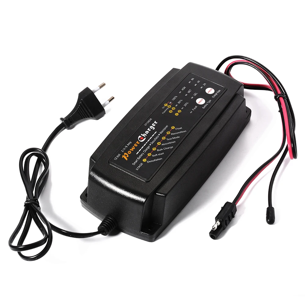 7 Stage Smart Battery Charger GEL WET AGM Battery Type & Charge Current