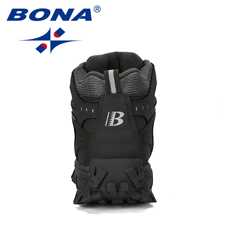 Ceny BONA 2019 nowy projektanci popularne krowy skóra Split ciepłe buty na śnieg mężczyźni na zewnątrz na co dzień mężczyźni pracują botki męskie buty krótkie pluszowe buty modne