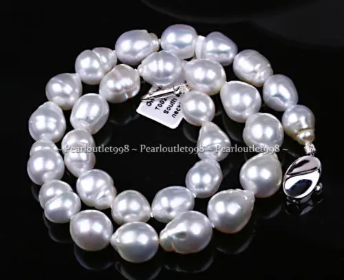 

ddh001433 GENUINE AAA LUSTER SILVER GRAY SOUTH SEA PEARL NECKLACE