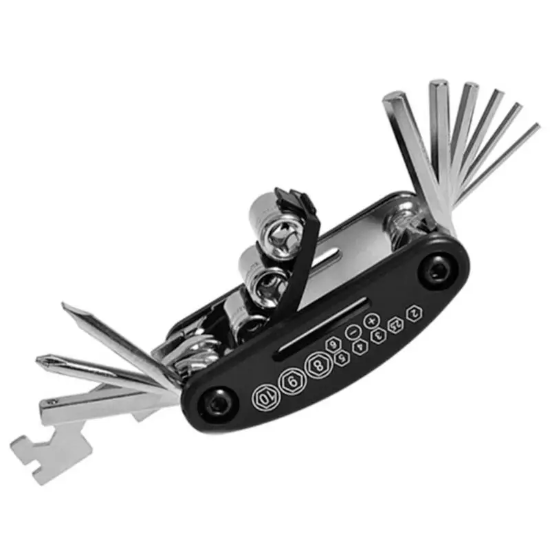 cheap 16 in 1 Bicycle Tools Sets Mountain Bike Bicycle Multi Repair Tool Kit Hex Spoke Wrench Mountain Cycle Screwdriver Tool Z60