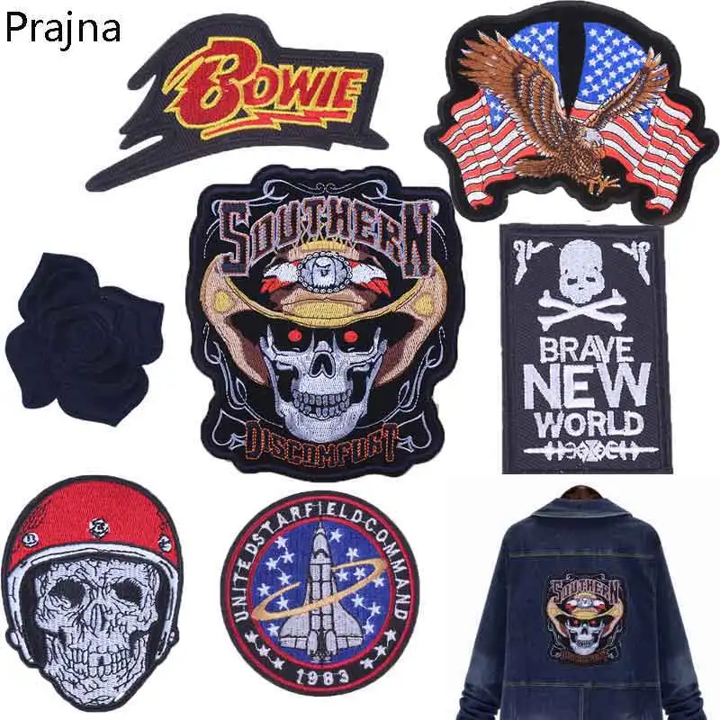 Prajna Parches Biker Yamalar Patch Lot крутой патч панк бренд вышивка логотипа Рюкзак-тактическая вышивка одежда пуховики E