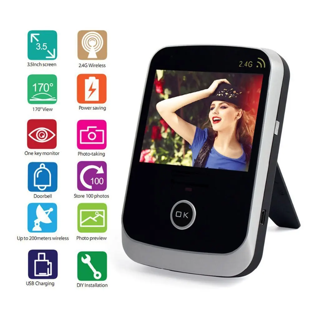 

LCD Digital Door Eye Peephole Door Viewer Wireless Video Doorbell Wide Angle Lens Camera Monitor For Home Apartment