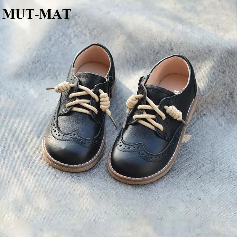

2019 new Children's genuine leather casual shoes retro British Baroque boys fashion shoes princess leather shoes