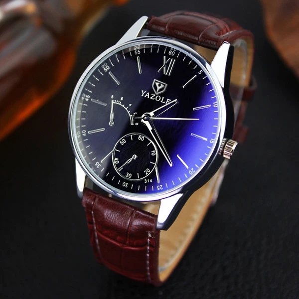 Yazole для мужчин s часы лучший бренд класса люкс известный кварцевые часы для мужчин мужские наручные часы Relogio Masculino YZL314H коричневый