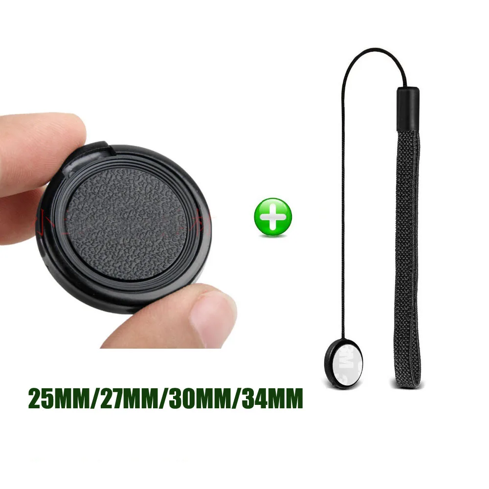 

Camera Lens Cap Protection Cover 25MM 27MM 30mm 34MM + Anti-lost Rope Snap on for Canon Nikon Sony Accessories