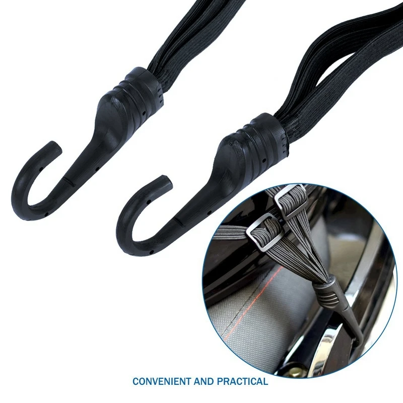 Motorcycle Helmet Elastic Rope Strap Tensioner Elastic With Hook 43inch Max Length Tensioning Belts Retractable Helmet Luggage