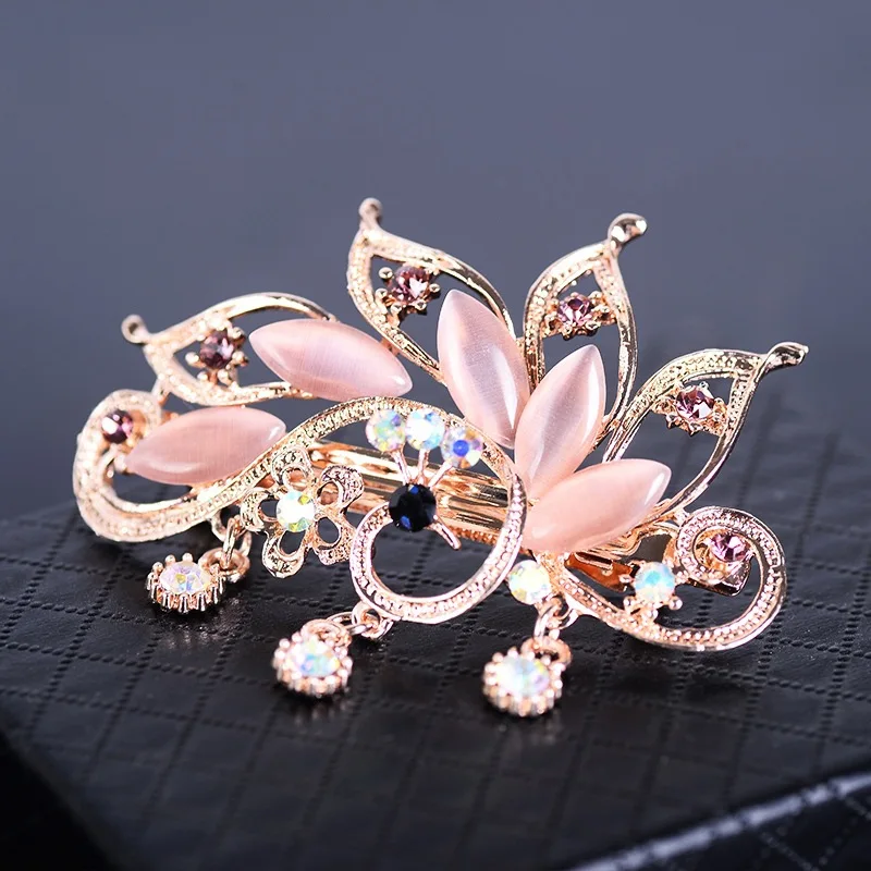 Korean Bows Hairpin Hair Accessories Crystal Hairs Clips For Women