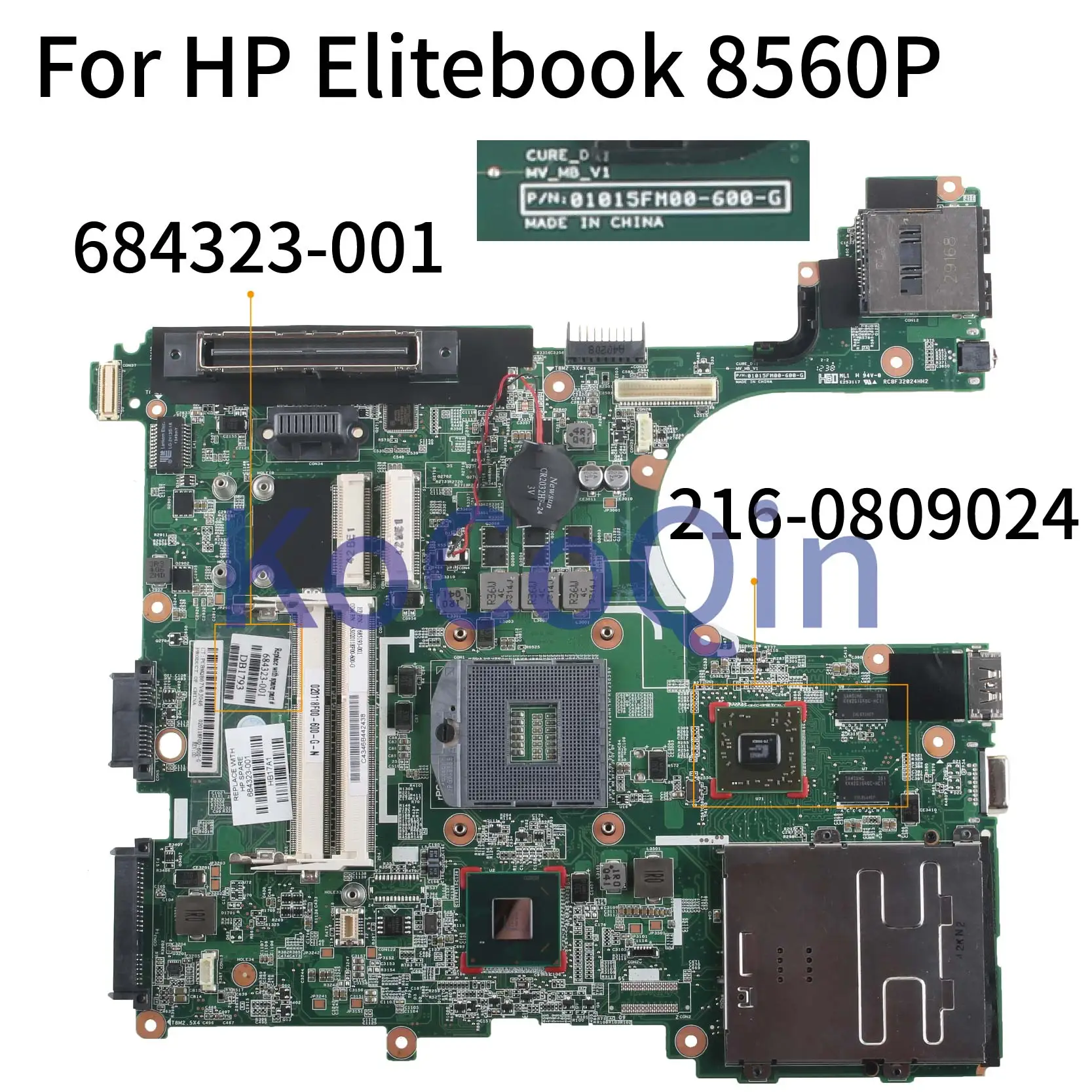 KoCoQin материнская плата для ноутбука hp Elitebook 6560B 8560P QM67 HD7400M 684323 001 501 0105FM00 SLJ4M 216