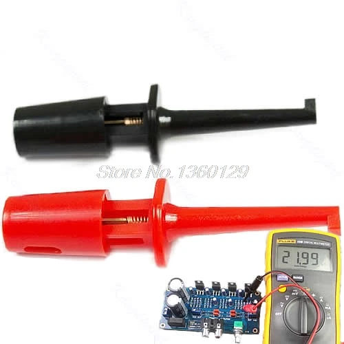 

1 Pair Single Hook Clip Test Probe Mini Grabber For Multimeter New S08 Wholesale&DropShip
