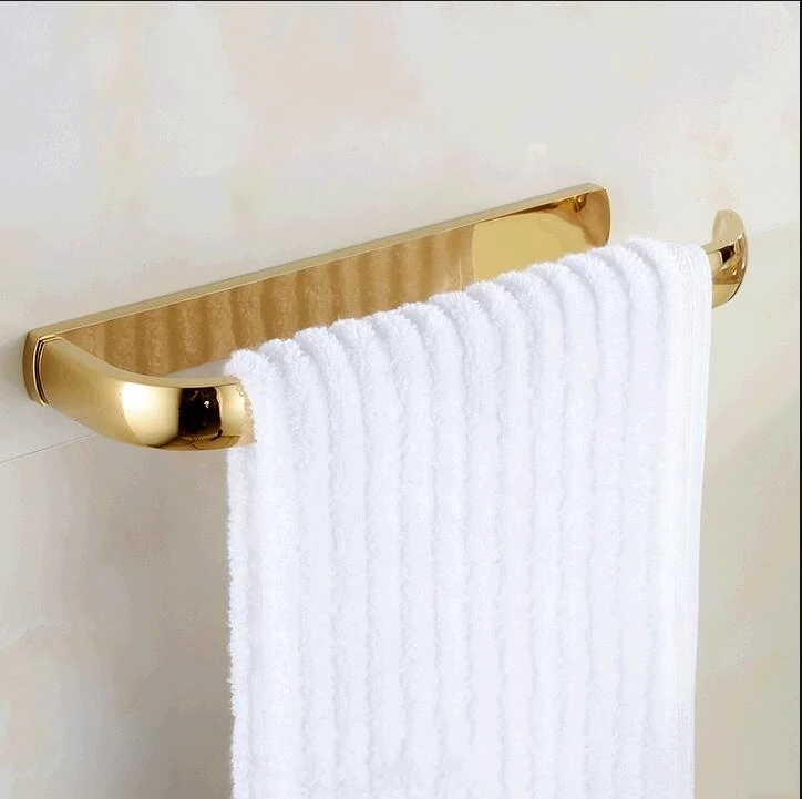 NEW Bathroom Wall Mounted Gold plated Brass Towel Ring Towel Rack