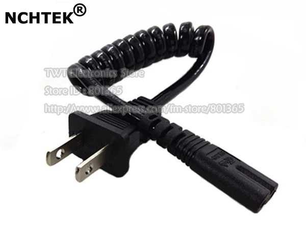 

NCHTEK NEMA 1-15P Male Plug to IEC 320 C7 Female AC Short Portable Spring Cord PU Power Retractable Cable/Free Shipping/10PCS