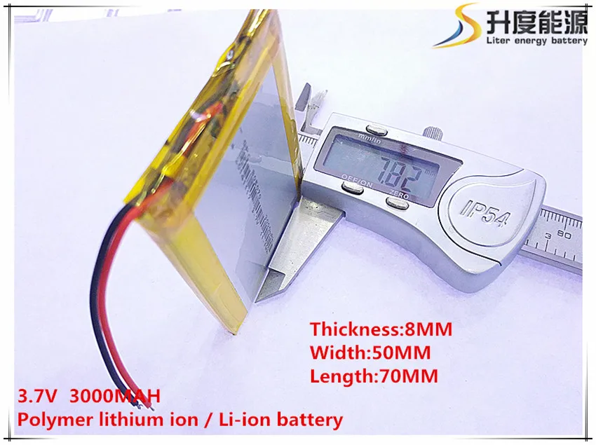 1 шт./лот 805070 3,7 в литий-полимерный аккумулятор 3000 мАч DIY Мобильный аварийный аккумулятор