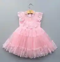 Wholesale Summer New Girl Dresses Lace Sleeveless Princess Dress Sweet Party Dress Children Clothing 3-8T E504778