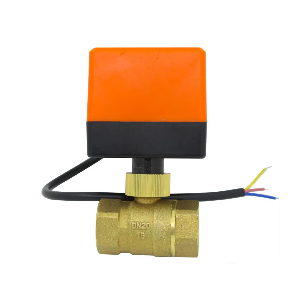 DN20 AC220v DC24v DC12v электрический моторизованный латунный шаровой клапан с