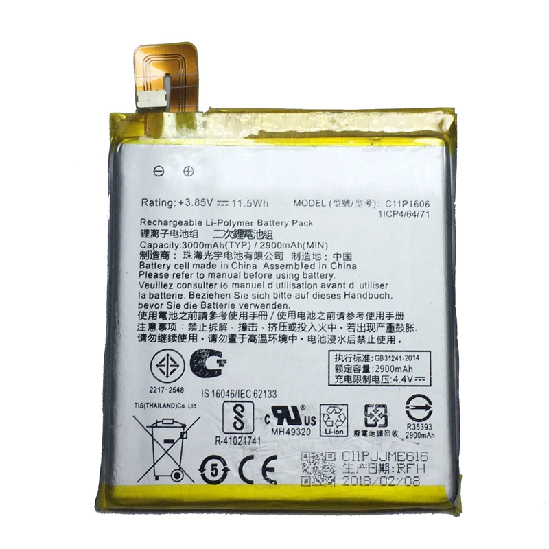 C11P1508 C11P1601 C11P1606 C11P1609 B11P1602 батарея для ASUS ZC550KL Z010D/ZenFone 3 ZE520KL/3 Max ZC553KL/Z3