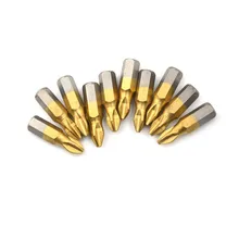 10 шт./компл. 1/" Титан покрытием Нескользящие шестигранный хвостовик с фокусным расстоянием 25 мм PH2 отвертка бит