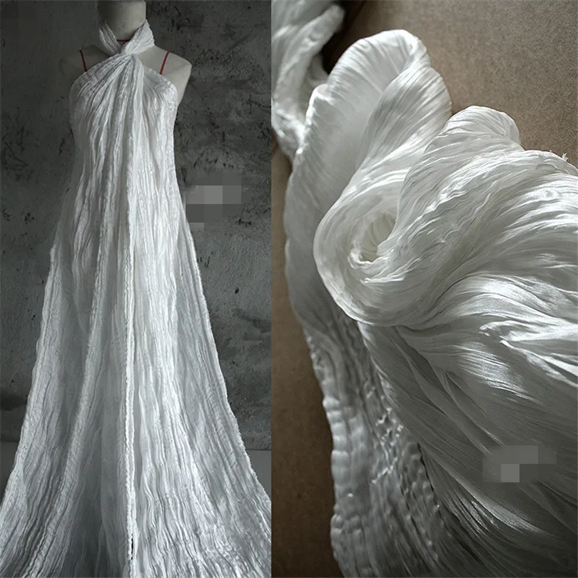 45 см* 140 см/шт. Плиссированная неровная Трехмерная ткань с эффектом памяти, шелковая плиссированная ткань, яркие оригинальные дизайнерские ткани