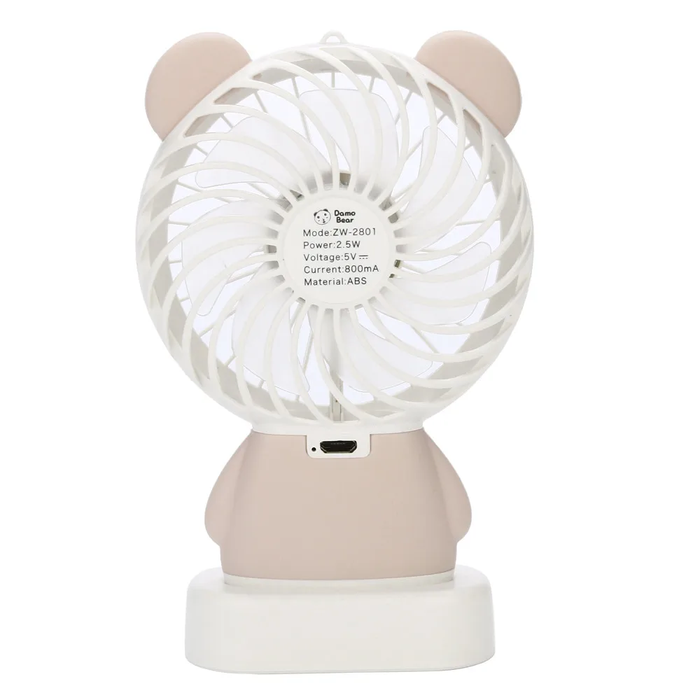 

Circuitry Portable Handheld Cooling Fan LED Bear Shaped Handheld USB Rechargeable Electric Desktop Cute Flexible Clock 19MAR7