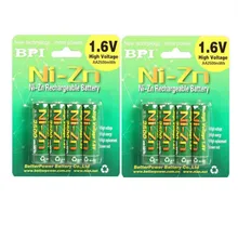 Lot de 8 batteries rechargeables BPI AA 2500mWh ni-zn NI Zn NIZN 1.6V avec étui pour jouets, MP3, appareil photo + livraison gratuite