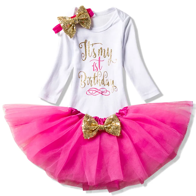 1 Year Birthday Dress for 1st First Baby Kid Girl Birthday Clothing