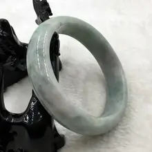 02142 Сертифицированный Класс натуральный Лаванда Зеленый жадеит браслет