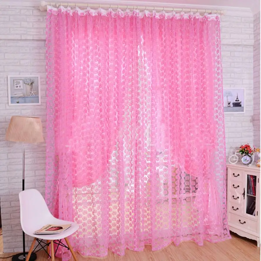 

1pc Fashion Rose Tulle Window Screens Door Balcony Curtain Panel Sheer 200X100cm Levert Dropship mar1
