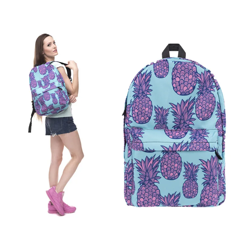 

Fashion Women Backpack School Bags Fruit Pineapple Printing Backpack For Girls Travel Bag Sac A Dos mochila bolsa feminina