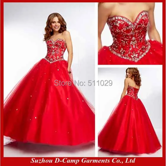 red corset prom dress 