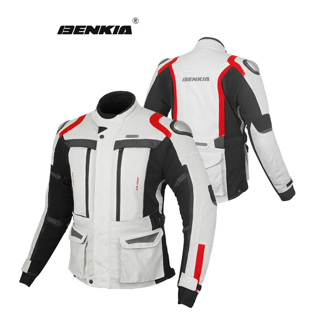 

BENKIA Motorcycle Jacket Men Motocross Off-Road Waterproof Motorcycle Rally Clothing Heating Lining Campera Protective Gear