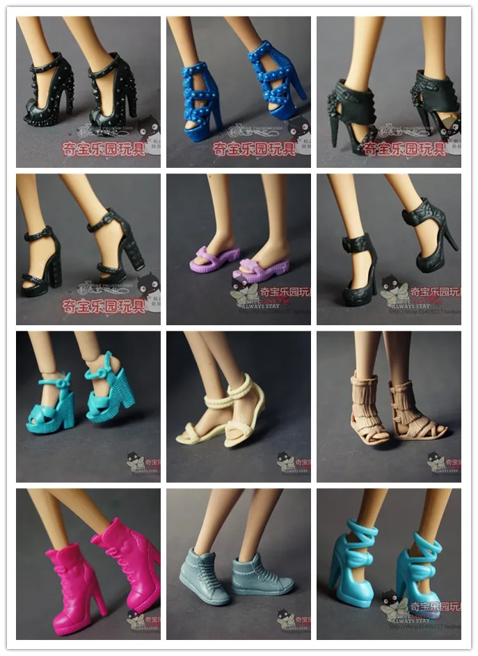 40paires chaussures de poupée assorties talon coloré pour s tenue robeZ  I_fr 