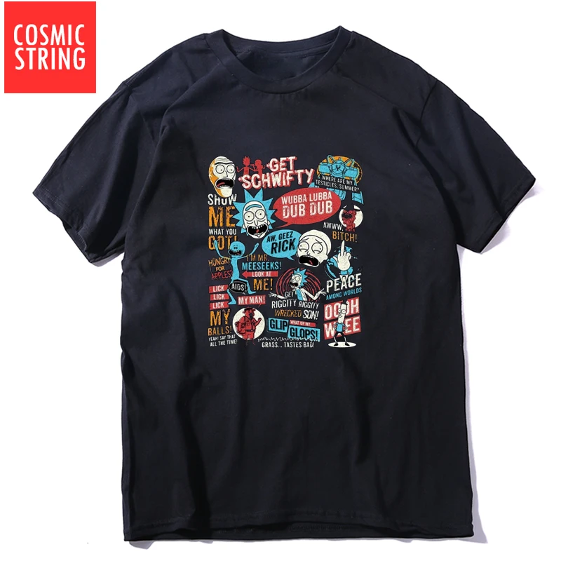 

COSMIC STRING 100% cotton summer rick and morty T shirts casual summer rick and morty Tshirt male cool t-shirt cool tee shirts