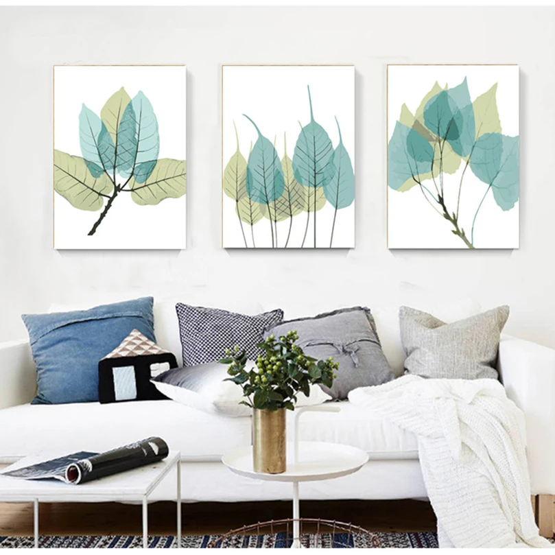 

Triptych painting modular wall pictures diy oil paintings on canvas coloring by numbers Tree leaf picture by numbers art RS184