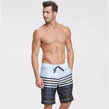 SBART Брендовые мужские пляжные шорты новые шорты свободные прямые удобный Быстросохнущий в полоску мужские летние шорты большие размеры 3XL