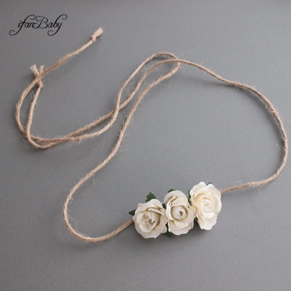 Fashion flower Belt,Kids Sash Belt Hemp Rope Ties Sashes belt