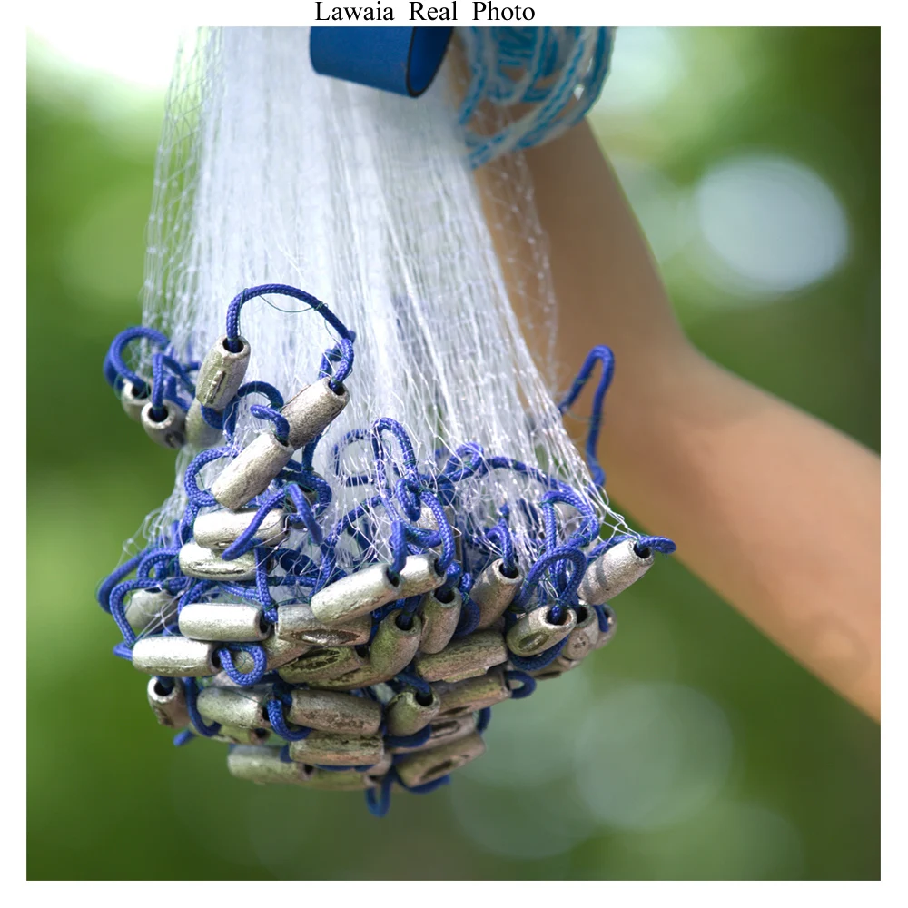 

Lawaia New Fishing Nets With Iron Perdant Cast Network Monofilament 2.4M - 7.2M Nets for Water Hand Throw Fly Fishing Net Tools