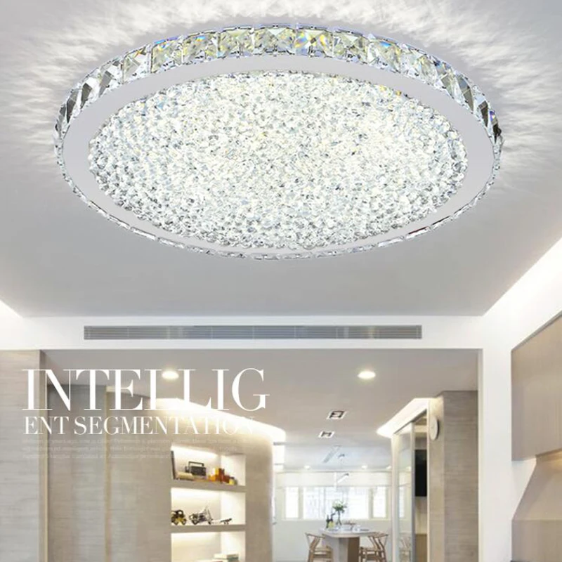 Free shipping Fashion Luxury round led crystal ceiling light Ultrathin